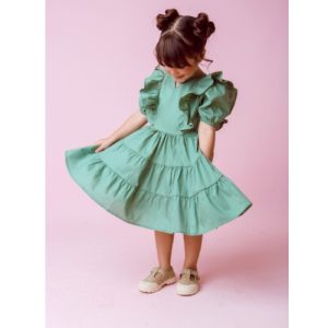 VESTIDO HELEN - VERDE ACERO