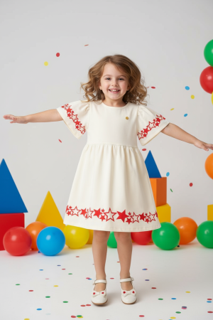 VESTIDO ESTRELAS - OFF WHITE